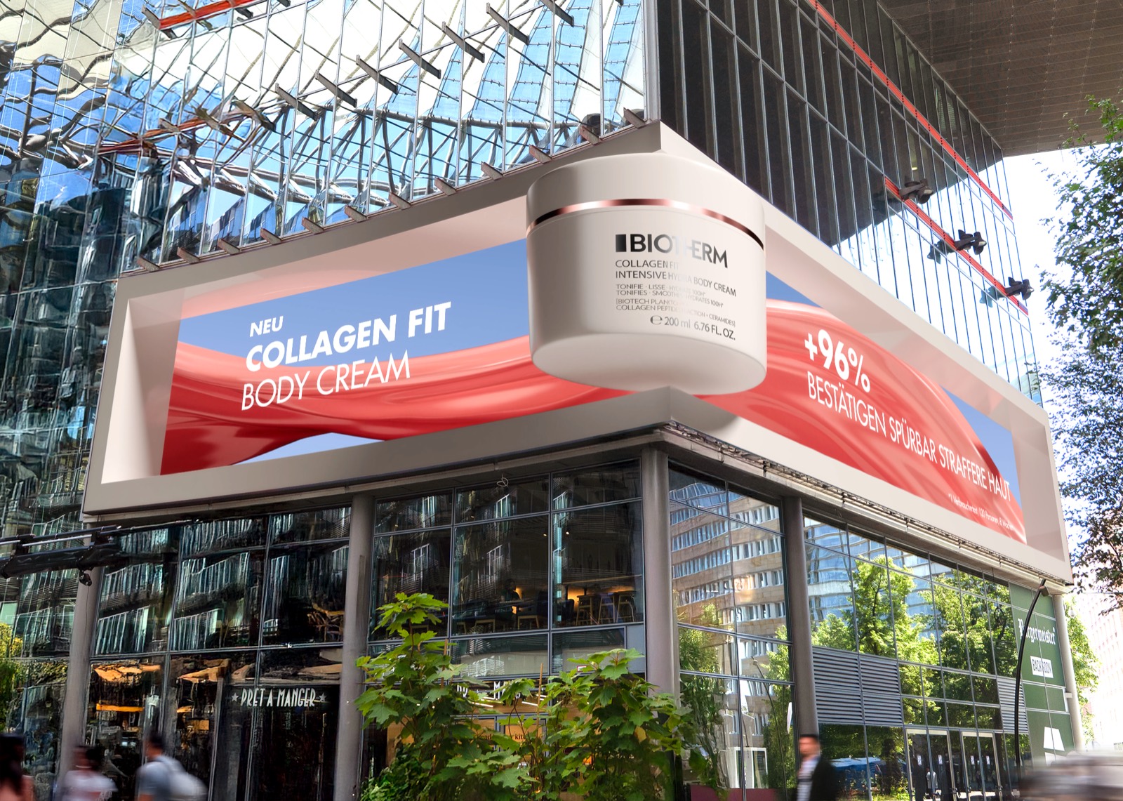 Biotherm Motiv auf dem 3D LED Display